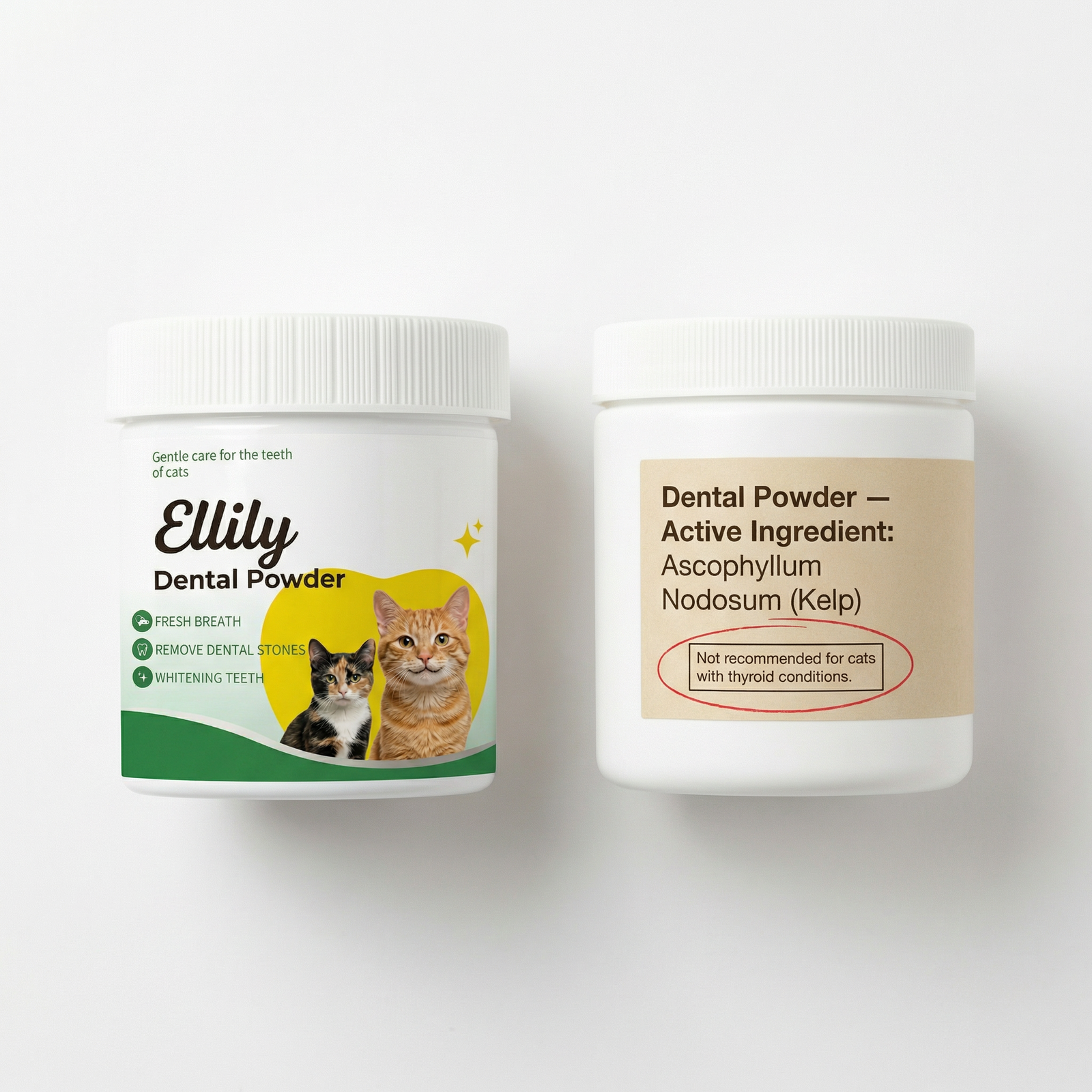 Their label warns against senior cats.